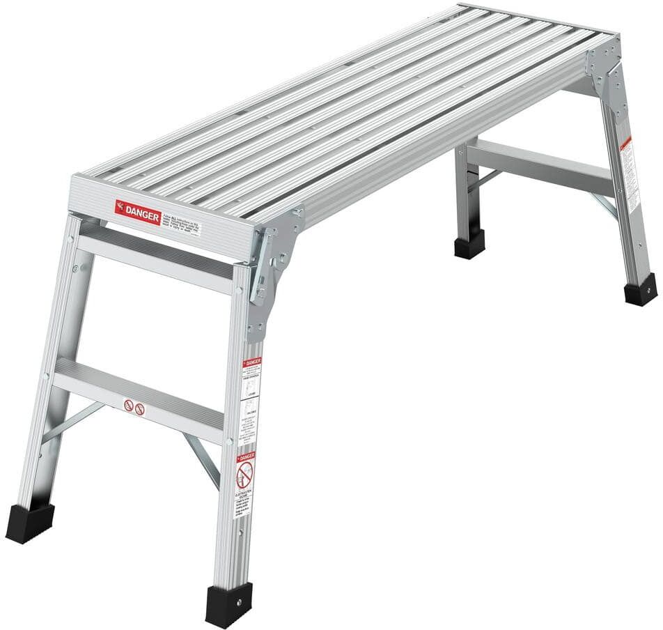 ITOPFOX 6 ft. Reach Portable Folding Work Aluminum Step Stool Drywall Safe ANSI Approved of Capacity 225 lbs. with Non-Slip