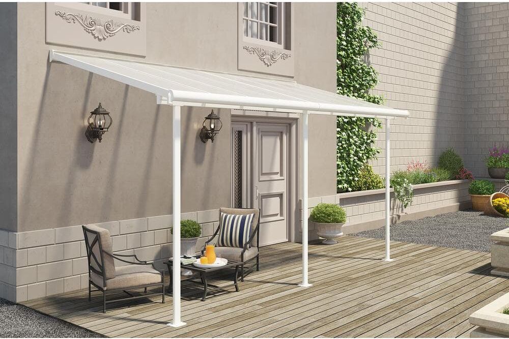 CANOPIA by PALRAM Sierra 7.5 ft. x 15 ft. White/Clear Aluminum Patio Cover