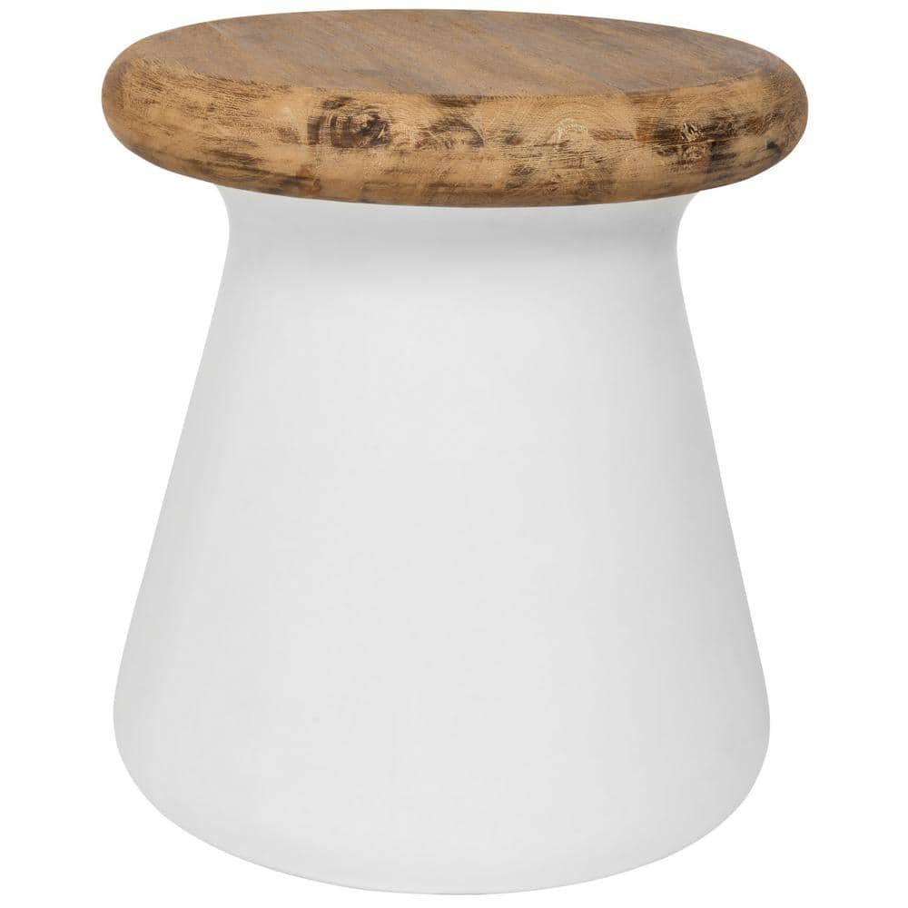 SAFAVIEH Button Ivory Round Stone Indoor/Outdoor Accent Table