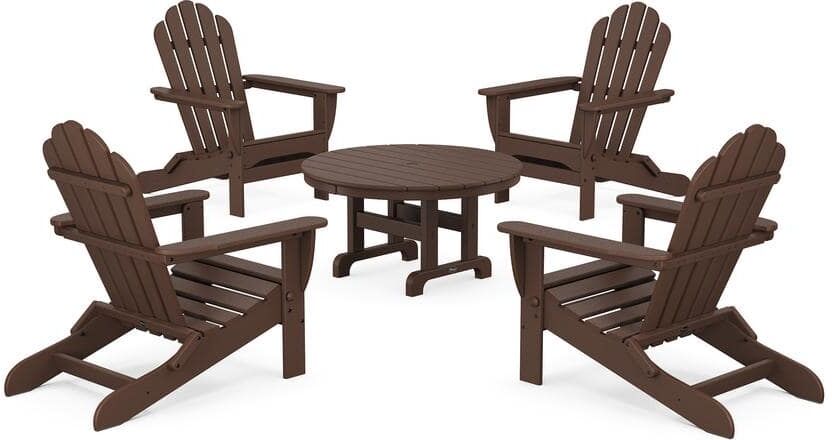 Trex Outdoor Furniture Monterey Bay 5-Piece Plastic Patio Conversation Set in Vintage Lantern Folding Adirondack Chair