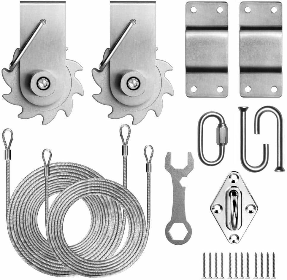 COLOURTREE Top-Notch Tension Ratchet Winch Triangle Sun Shade Sail Canopy Cable Wire Installation Kit