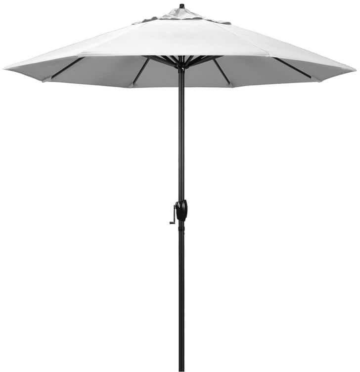 California Umbrella 7.5 ft. Black Aluminum Market Patio Umbrella Auto Tilt in Natural Sunbrella