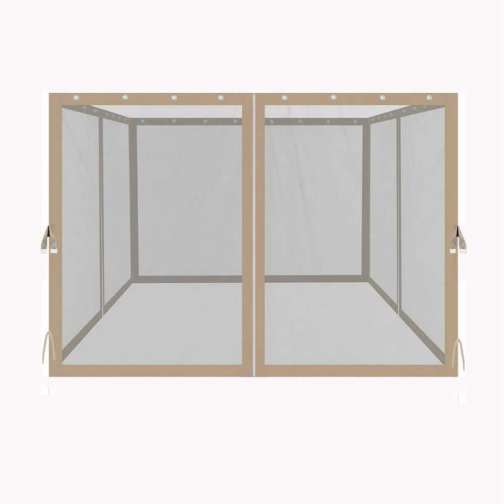 HOTEBIKE 10 ft. x 10 ft. Gazebo Replacement Mesh Mosquito Netting Screen Walls, 4-Panel Sidewalls with Zippers