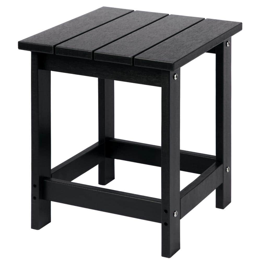 Square Side Table, Pool Composite Patio Table, HDPE End Tables for Backyard, Pool, Indoor Companion