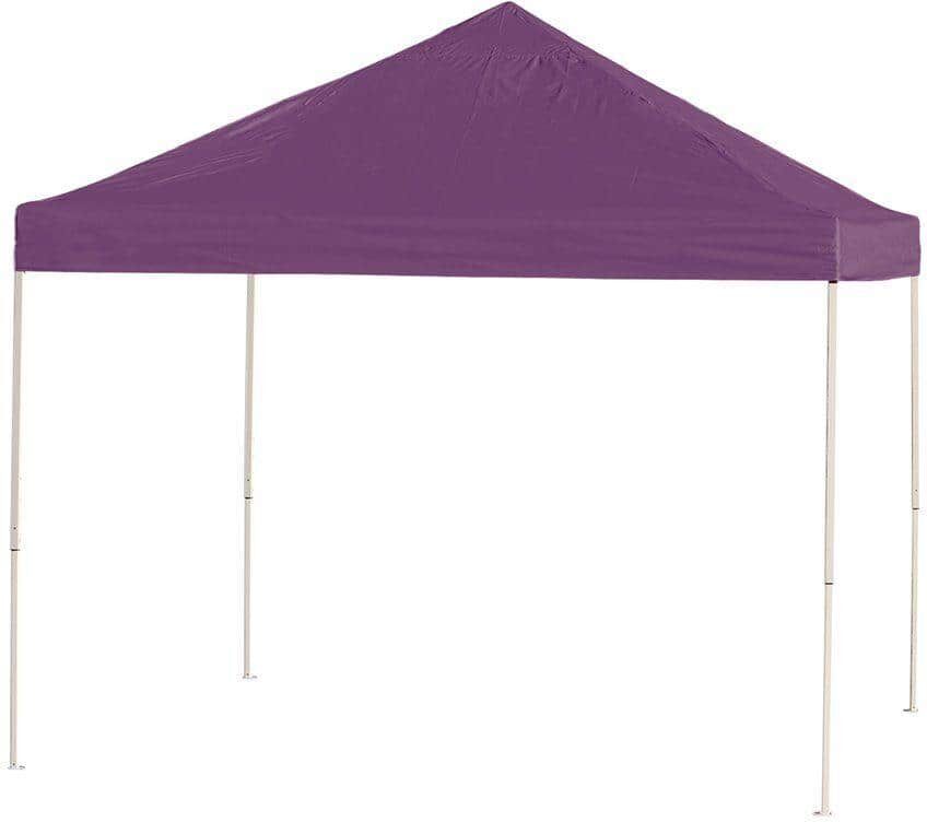 ShelterLogic 10 ft. W x 10 ft. H Straight-Leg Pop-Up Canopy in Purple with 4-Position-Adjustable Steel Frame and Waterproof Cover