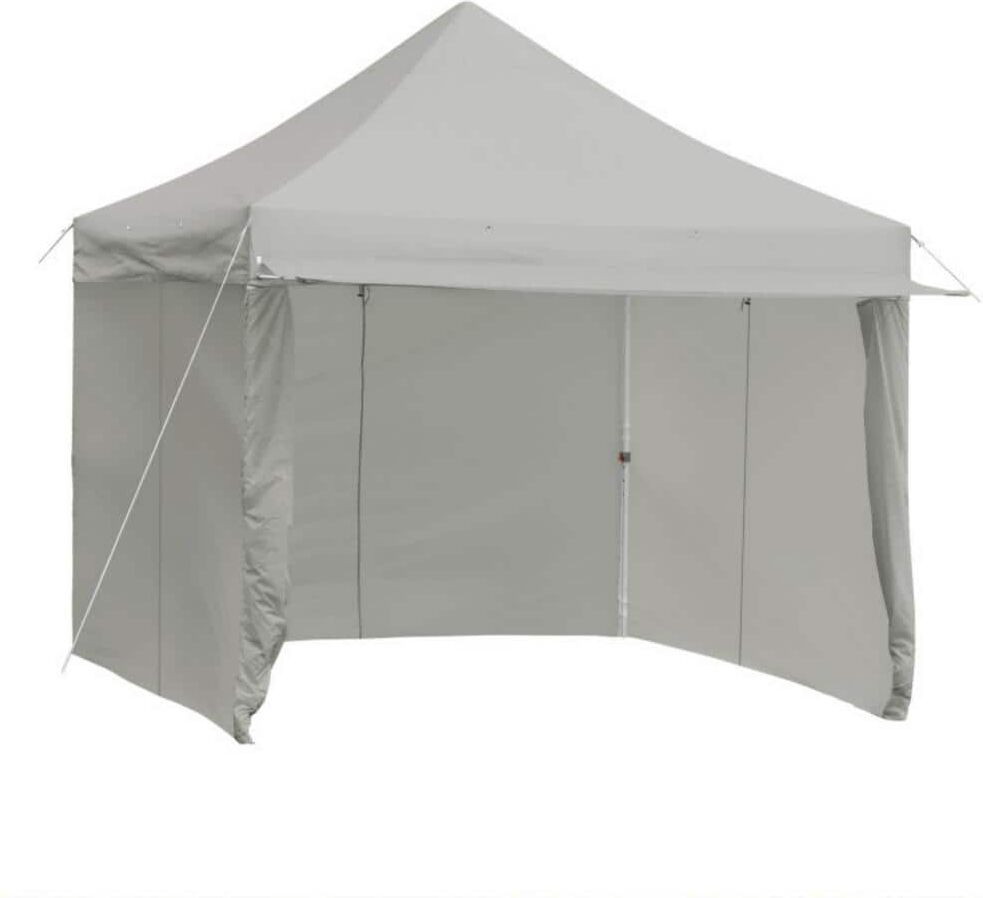 Clihome 10 ft. x 10 ft. Gray Pop-up Gazebo Canopy with 5 Removable Zippered Sidewalls