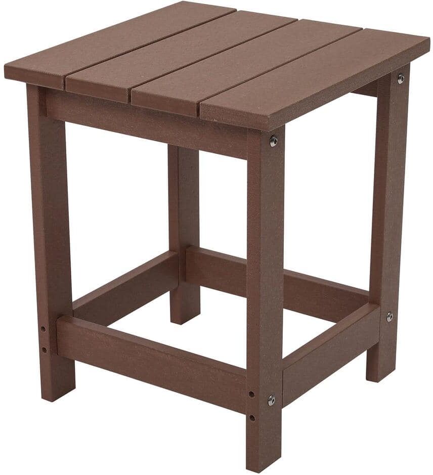 Square Side Table, Pool Composite Patio Table, HDPE End Tables for Backyard, Pool, Indoor Companion