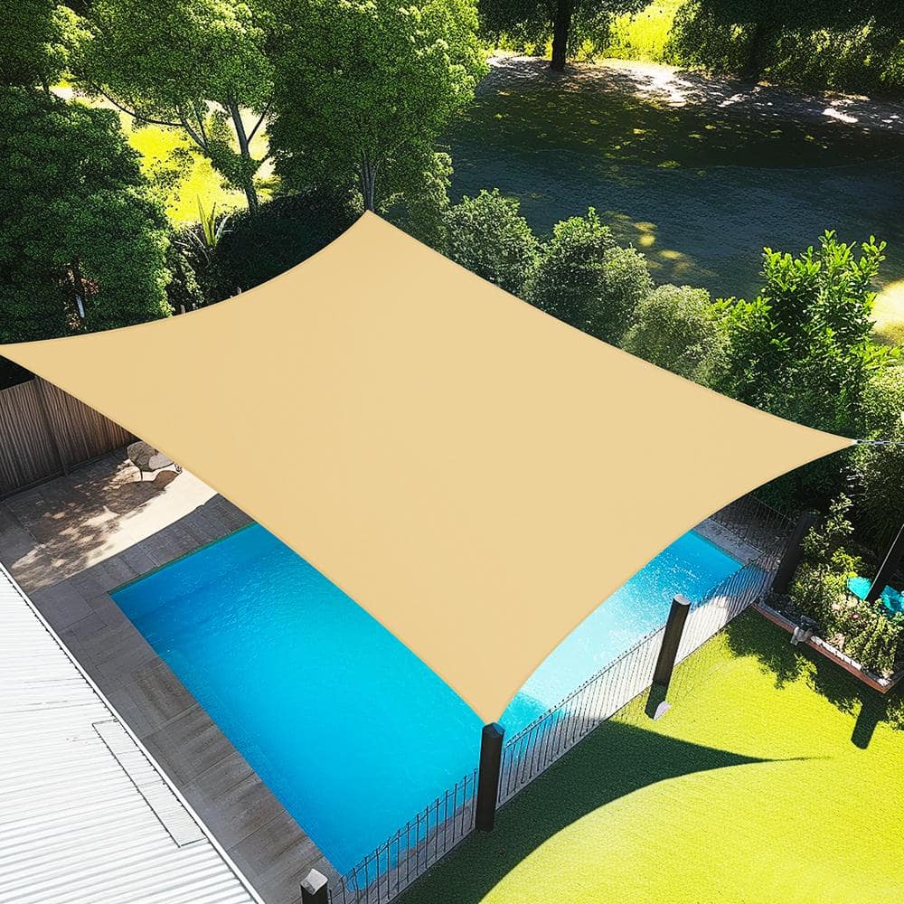 Artpuch 15 ft. x 6 ft. Customize Sand Sun Shade Sail UV Block 185 GSM Commercial Rectangle Outdoor Covering Backyard, Pergola