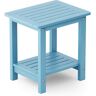 YEFU 16.73 in. H Blue Square Double Layer Plastic Adirondack Outdoor Side Table