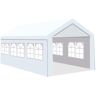 Serga 10 ft. x 20 ft. White Outdoor Heavy-Duty Carport Gazebo with Windows