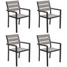 CorLiving Gallant Sun Bleached Charcoal Gray Stackable High Density Polyethelyne and Aluminum Outdoor Dining Chair (Set of 4)