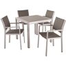 Noble House Cape Coral 30 in. Silver 5-Piece Metal Square Outdoor Dining Set