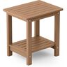 YEFU 16.73 in. H Teak Square Double Layer Plastic Adirondack Outdoor Side Table