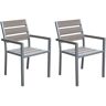 CorLiving Gallant Sun Bleached Grey Rust Proof High Density Polyethylene Outdoor Dining Chairs, Set of 2