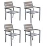 CorLiving Gallant Sun Bleached Grey Rust Proof High Density Polyethylene Outdoor Dining Chairs, Set of 4