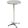 HOMCOM 24 in. Metal Bar Height Outdoor Bistro Table with Stainless Steel Top 43.25 in. H
