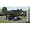 Arrow 10 ft. W x 20 ft. D x 7 ft. H Charcoal Galvanized Steel Carport, Car Canopy and Shelter