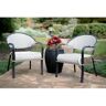 Leisure Made Monticello Black 3-Piece Aluminum Patio Conversation Set