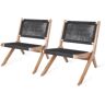 Leisure Made Athens Gray-Washed Wood Outdoor Lounge Chair in Charcoal (Set of 2)