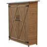 Outsunny Fir Wood Storage Shed Waterproof Outdoor Tool Organizer Cabinet for Garden Backyard with Lockable Doors