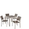 Noble House Cape Coral 30 in. Grey 5-Piece Metal Square Outdoor Dining Set