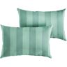 SORRA HOME Preview Lagoon Rectangular Outdoor/Indoor Knife Edge Lumbar Pillow 20 in. x 13 in. (Set of 2)