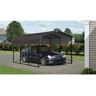 Arrow 10 ft. W x 15 ft. D x 7 ft. H Charcoal Galvanized Steel Carport , Car Canopy and Shelter