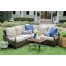 Leisure Made Trenton 4-Piece Wicker Sectional Seating Set with Tan Polyester Cushions