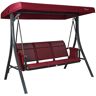 KOZYARD Brenda 3-Person Patio Swing with Weather Resistant Powder Coated Steel Frame and Textilence Seats in Burgundy