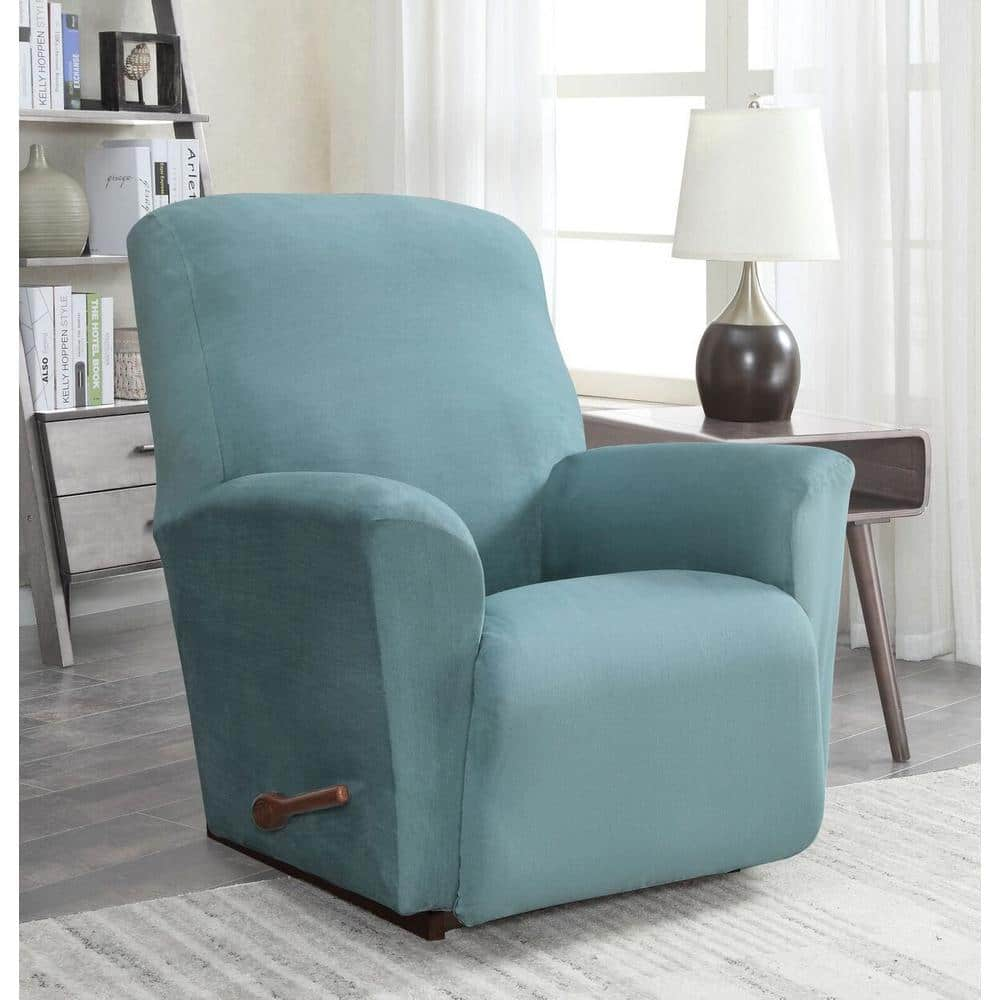 Harper Lane Blue Suede Stretch Fit Recliner Slipcover