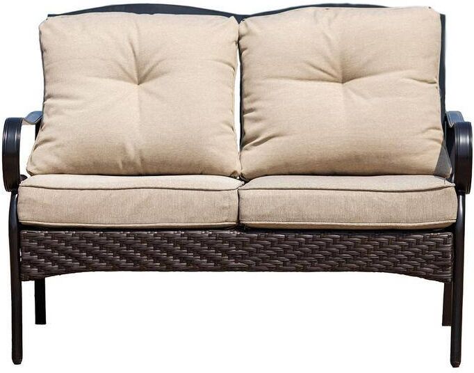 HomeRoots 48 in. Beige Solid Polyester 2-Seats Bridgewater Sofa