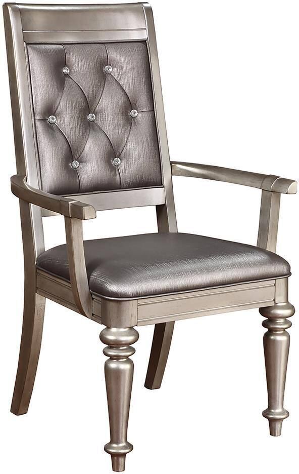 Coaster Home Furnishings Bling Game Metallic Faux Leather Open Back Arm Chairs Set of 2