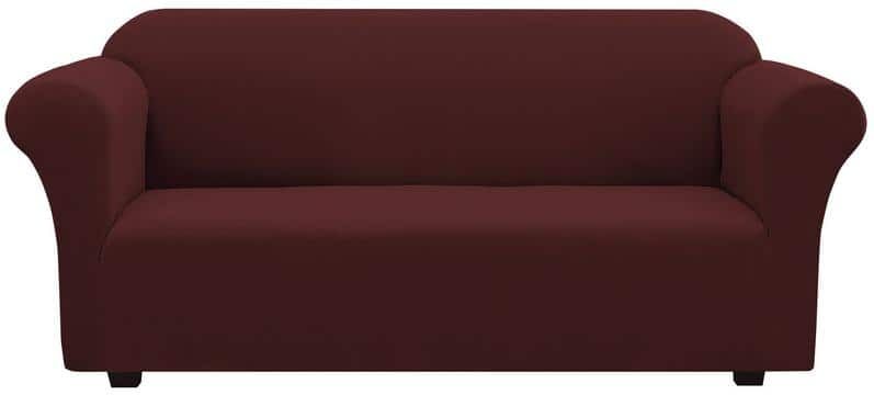 Harper Lane Cabernet Pique Stretch Fit Sofa Slipcover