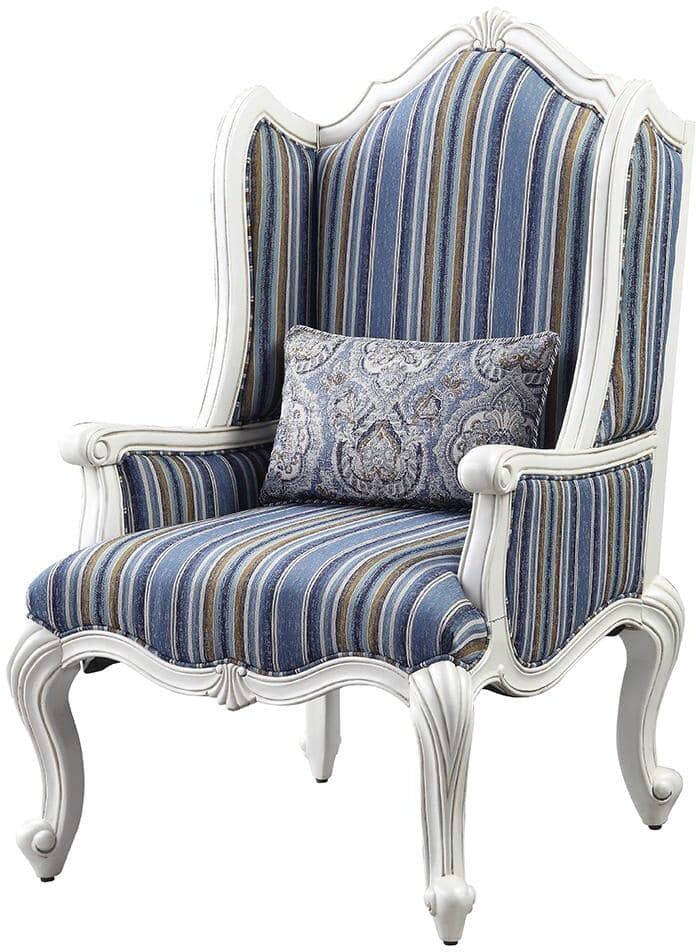 Acme Furniture Ciddrenar Fabric and White Arm Chair