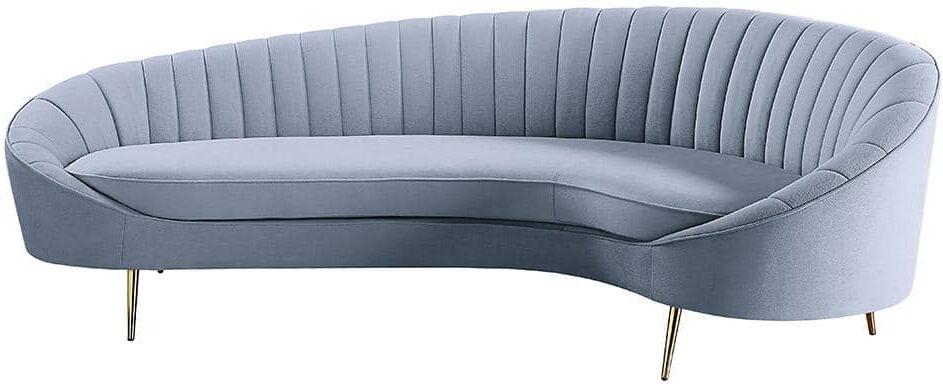 Acme Furniture Ballard 103 in. Gray Round Arm Velvet Rectangle 3-Seats Straight Sofa