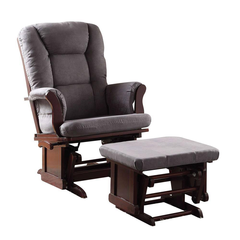 ATHMILE Gray Microfiber Leisure Chair and Ottoman