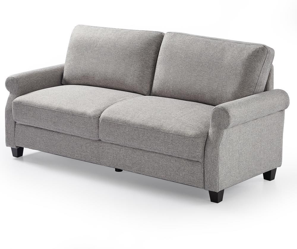 Zinus Josh 78 in. Round Arm 3-Seater Sofa in Soft Grey