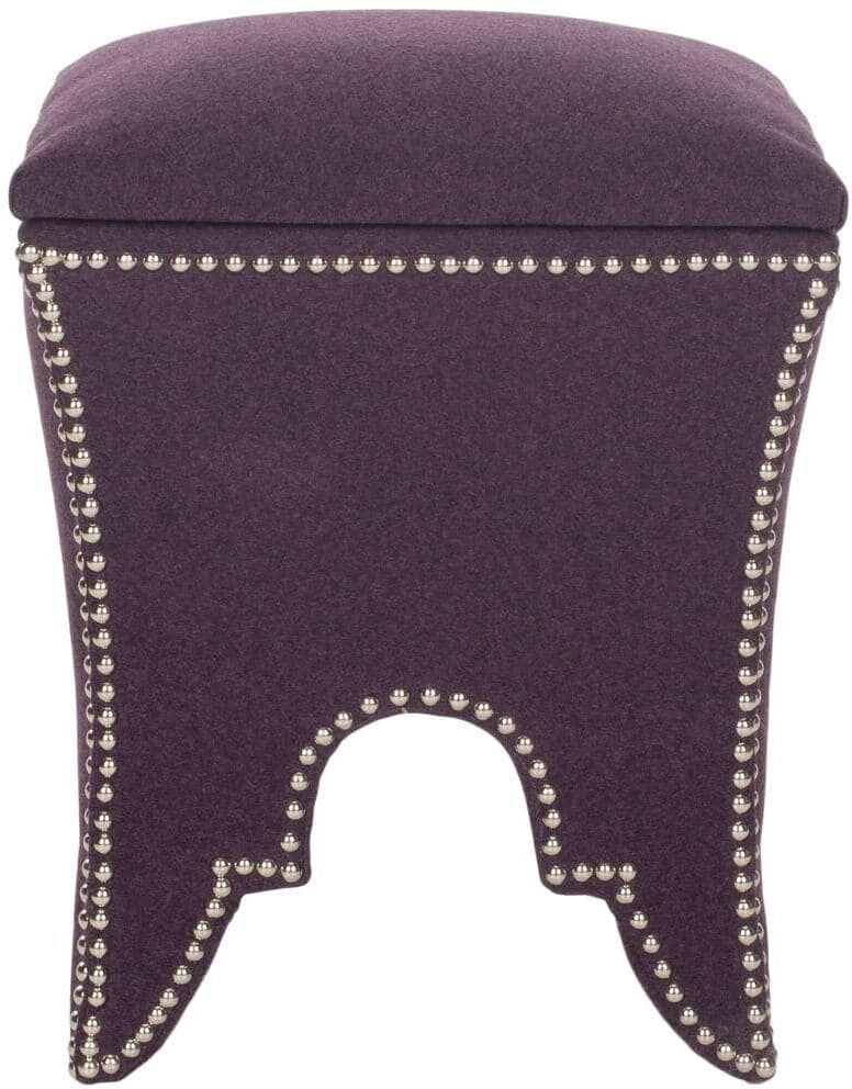 SAFAVIEH Deidra Dark Purple Storage Ottoman