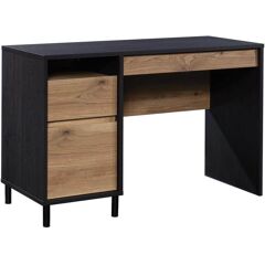 SAUDER Acadia Way 47 in. Raven Oak Computer Desk with Flip-Down Keyboard Drawer