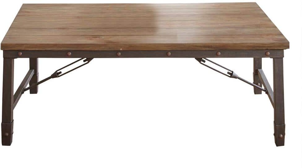 Jersey 48 in. Brown Large Rectangle Wood Coffee Table