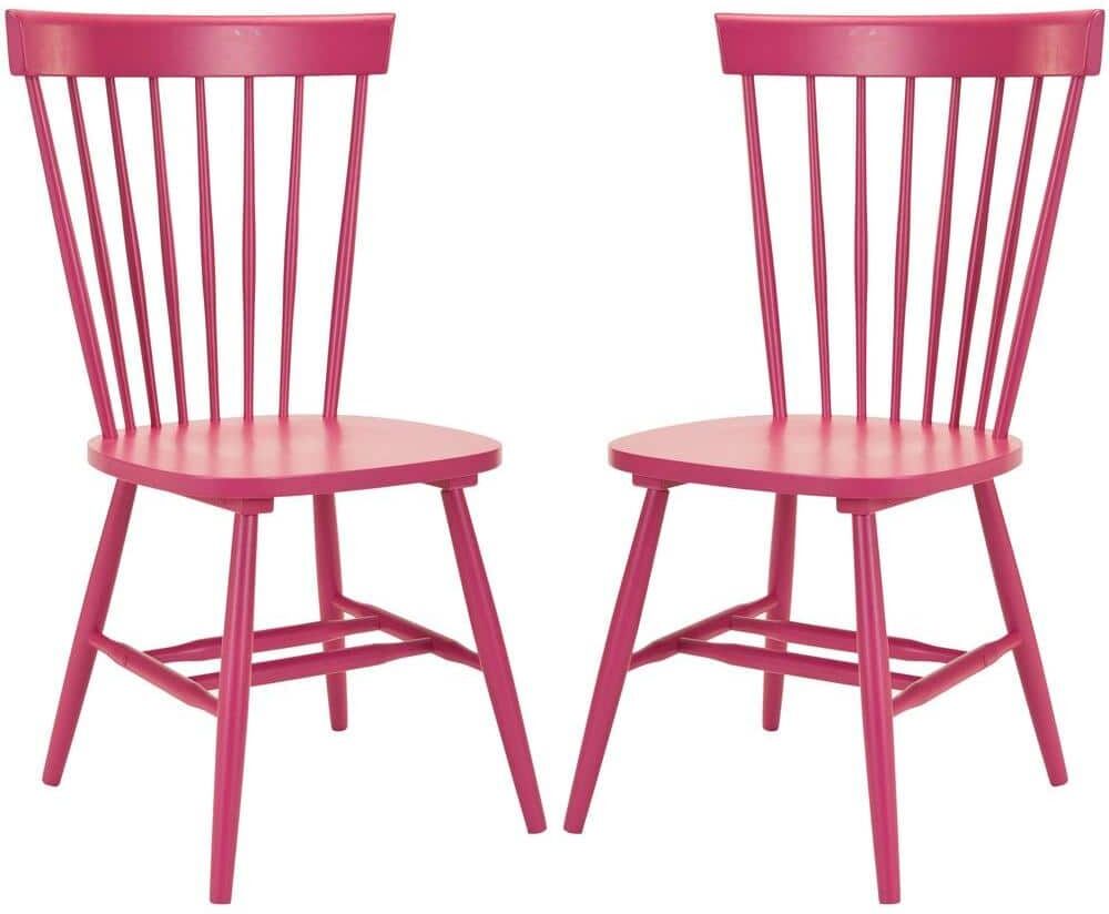 SAFAVIEH Riley Pink Wood Dining Chair (Set of 2)