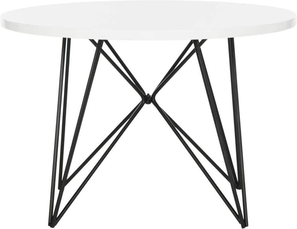 SAFAVIEH Vida 23.6 in White and Black End Table