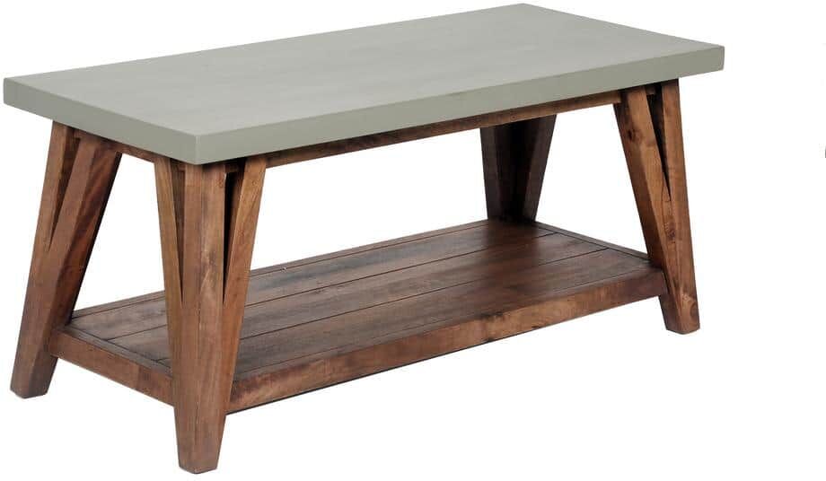 Alaterre Furniture Brookside 40 in. W Wood with Concrete-Coating Entryway Bench