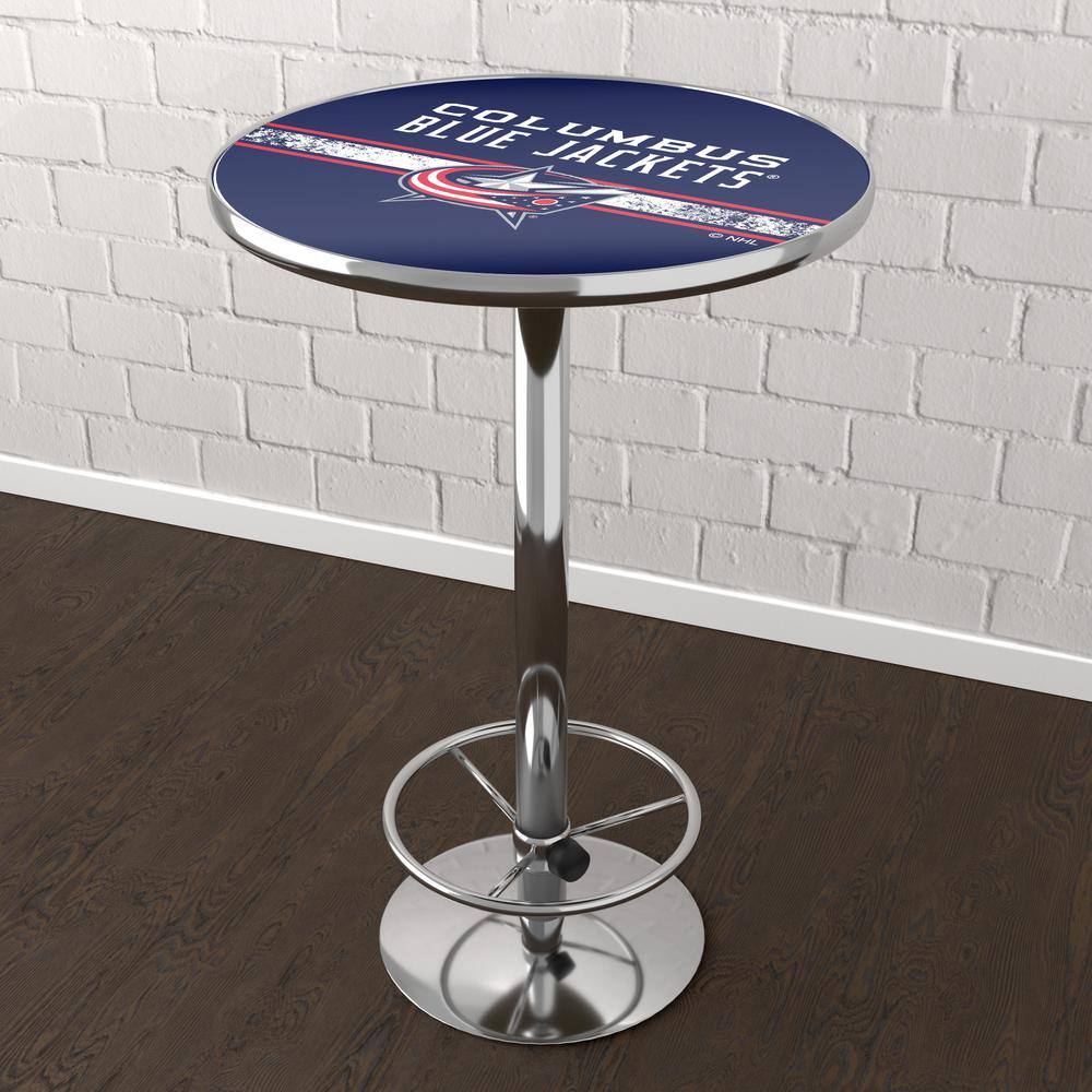 Columbus Blue Jackets Logo Blue 42 in. Bar Table