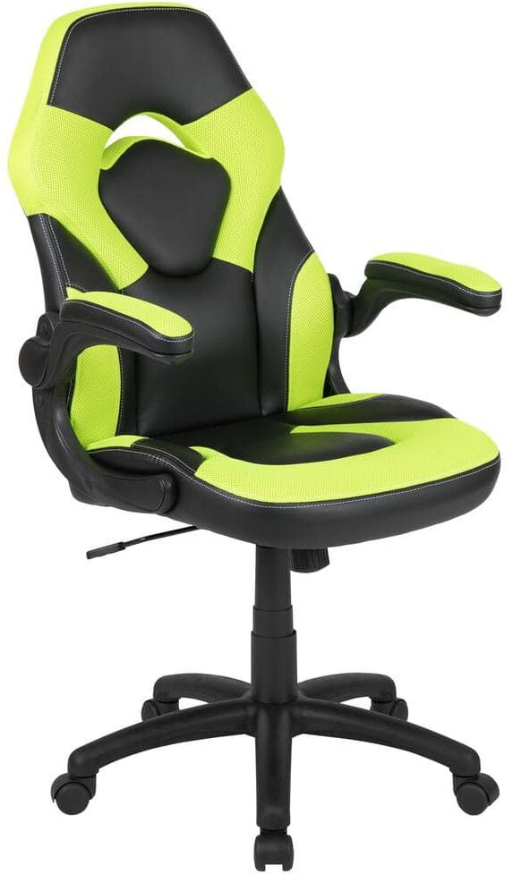 Carnegy Avenue Neon Green LeatherSoft Upholstery Racing Game Chair