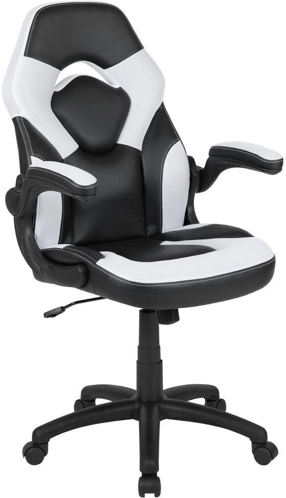 Carnegy Avenue White LeatherSoft Upholstery Racing Game Chair