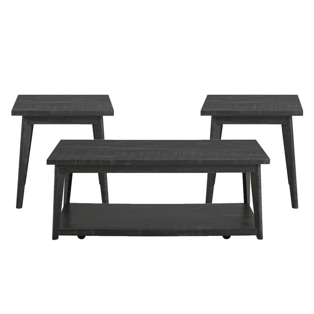 Picket House Furnishings Rory Black Rectangle Wood Occasional Table Set (3-Pieces)