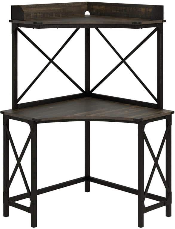 SAUDER Steel River 47 in. Carbon Oak Computer Desk with Corner Design