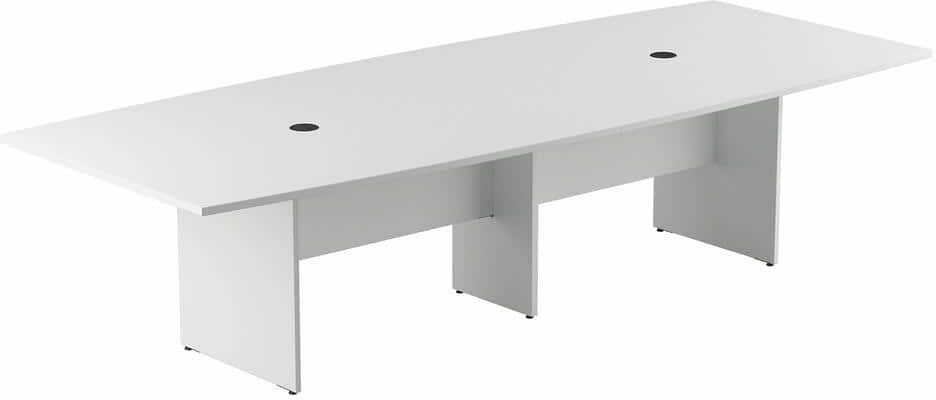 Bush Business Furniture 119.21 in. Boat Top White Conference Table Desk