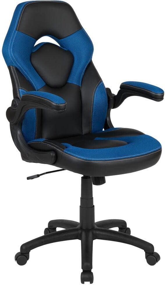 Carnegy Avenue Blue LeatherSoft Upholstery Racing Game Chair